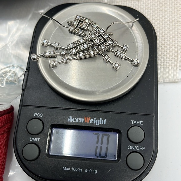 Vintage Diamonique Sterling Silver Dangle Earrings - Picture 16 of 16